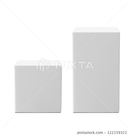 Set of Blank White Rectangular Boxes for Packaging Design Vector 122159321