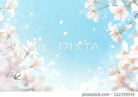 藍天蓬鬆櫻花背景生成AI 藍天蓬鬆櫻花背景生成AI 122159542