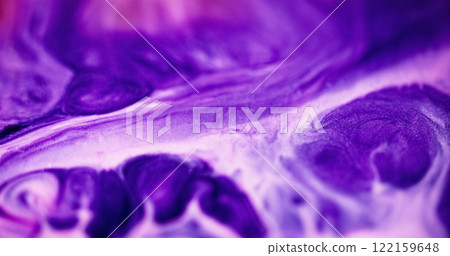 Shimmering blend. Shiny fluid mix. Blur purple blue white color sparkling texture liquid splash flow swirl abstract art background. Shimmering blend. Shiny fluid mix. Blur purple blue white color sparkling texture liquid splash flow swirl abstract art background. 122159648