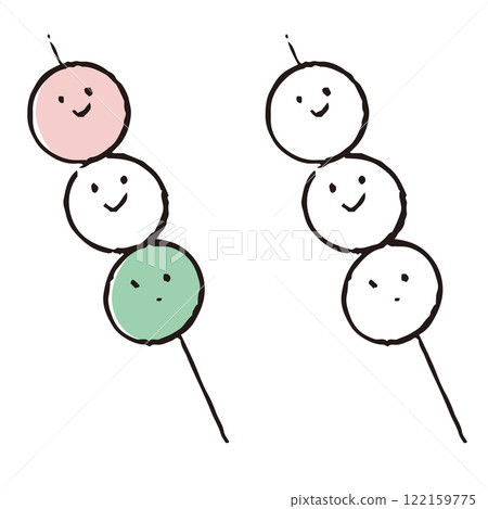 Pen-drawn three-color dumplings Pen-drawn three-color dumplings 122159775