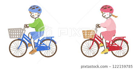 Children riding a bicycle 122159785