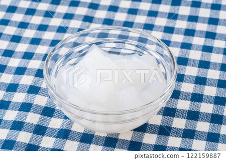 Nata de coco in a glass container 122159887