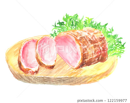 Loin ham watercolor illustration Loin ham watercolor illustration 122159977