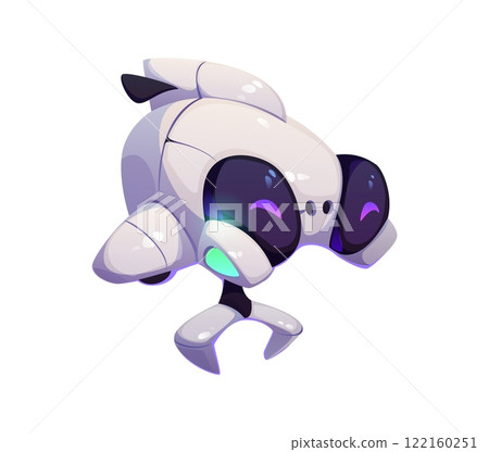 Cartoon underwater robot mascot, drone or bathyscaphe submarine, vector bot. Futuristic technology robot drone or undersea bathyscaphe with robotic grip arm, flying or diving android bot mascot Cartoon underwater robot mascot, drone or bathyscaphe submarine, vector bot. Futuristic technology robot drone or undersea bathyscaphe with robotic grip arm, flying or diving android bot mascot 122160251