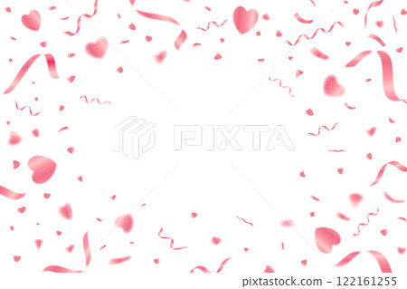 Vector illustration of pink heart confetti Frame of pink heart confetti Vector illustration of pink heart confetti Frame of pink heart confetti 122161255