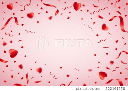 紅心五彩紙屑的向量圖解 紅心五彩紙屑框架背景 紅心五彩紙屑的向量圖解 紅心五彩紙屑框架背景 122161258