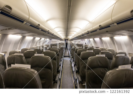Inside empty passenger airplane cabin 122161392