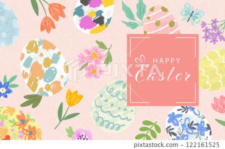 手繪時尚復活節背景設計 122161525