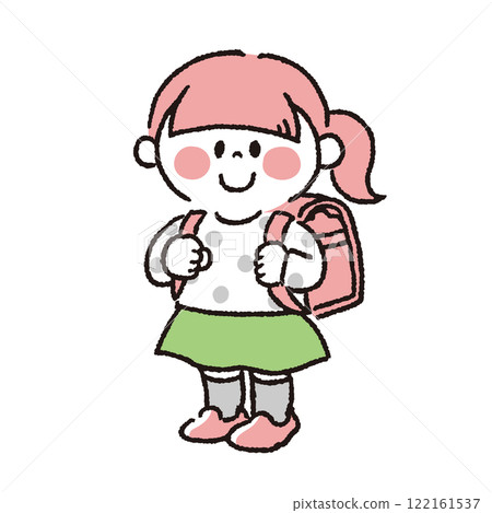 Girls carrying a school bag 122161537