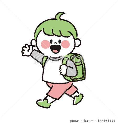 背著書包去上學的男孩 122161555