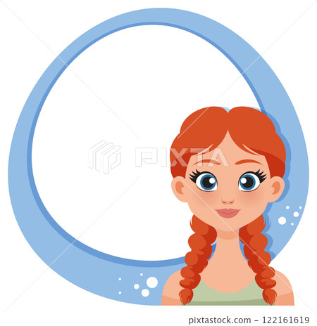 Girl with Braids and Blue Frame Girl with Braids and Blue Frame 122161619