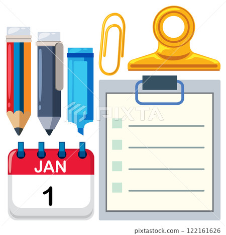 Office Supplies and New Year Planning 122161626