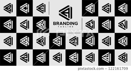 Simple abstract triangle letter A-Z logo set Simple abstract triangle letter A-Z logo set 122161709