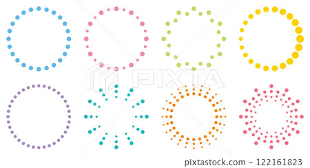 Polka dot circle round frame simple colorful Polka dot circle round frame simple colorful 122161823