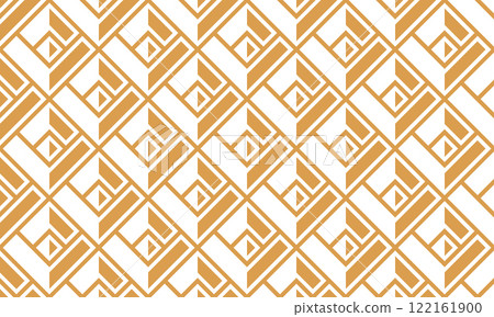 Abstract geometric pattern. A seamless vector background. White and golden ornament. Graphic modern pattern. Simple lattice graphic design 122161900