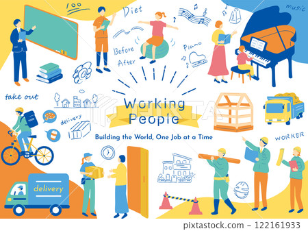 People from various occupations Illustration material collection People from various occupations Illustration material collection 122161933