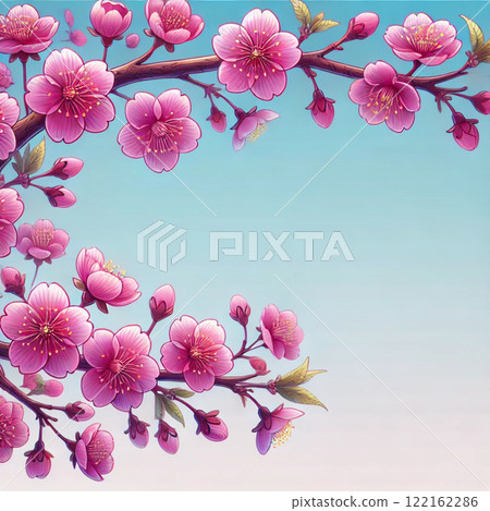 Kawazu cherry blossoms on a sunny day 122162286