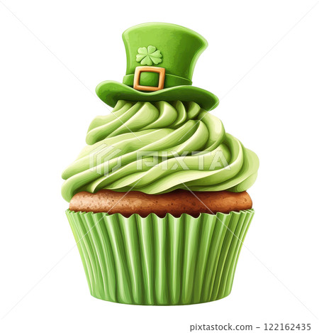Green Cupcake Topped with a Leprechaun inspired Hat for St  Patrick s Day 122162435