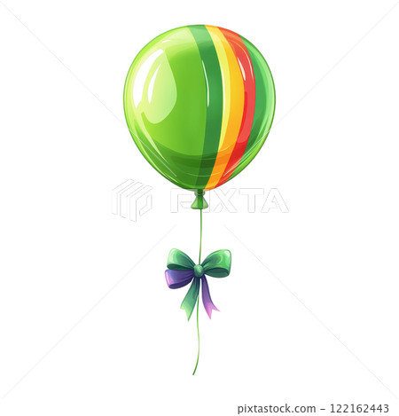 Colorful Balloon with Rainbow Ribbon Floating Decorative Backdrop Colorful Balloon with Rainbow Ribbon Floating Decorative Backdrop 122162443