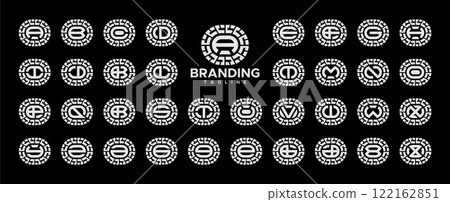 Technology capsule initial letter A-Z logo set Technology capsule initial letter A-Z logo set 122162851