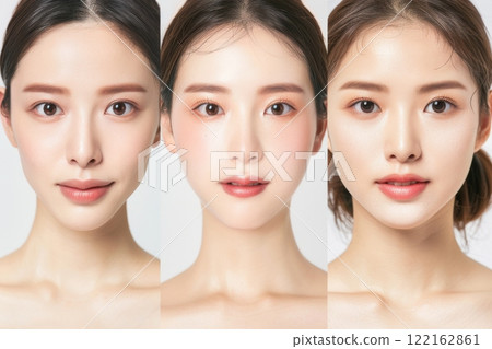 三位皮膚美的日本模特兒排列的美容廣告式寫真(整容、小整容、美膚) 三位皮膚美的日本模特兒排列的美容廣告式寫真(整容、小整容、美膚) 122162861