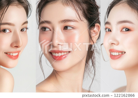 A beauty advertisement-style photo of three beautiful Japanese models (cosmetic surgery, minor cosmetic surgery, beautiful skin) 122162866