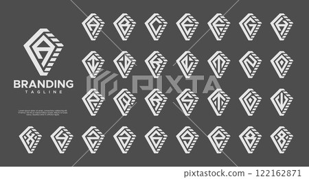 Simple kite initial letter A to Z logo set Simple kite initial letter A to Z logo set 122162871