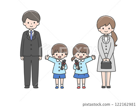 Children and parents at graduation ceremony 122162981