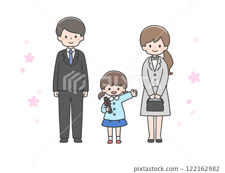 畢業典禮女孩和家長 122162982