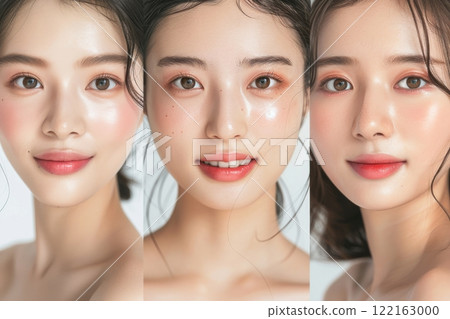 三位皮膚美的日本模特兒排列的美容廣告式寫真(整容、小整容、美膚) 三位皮膚美的日本模特兒排列的美容廣告式寫真(整容、小整容、美膚) 122163000