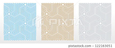 Set of abstract geometric patterns. Seamless vector backgrounds. Colored ornaments Graphic modern patterns Simple lattice graphic design 122163051