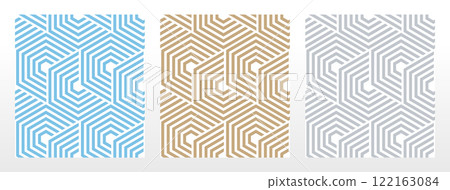 Set of abstract geometric patterns. Seamless vector backgrounds. Colored ornaments Graphic modern patterns Simple lattice graphic design 122163084