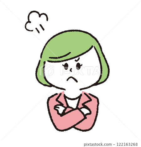 Angry woman in a suit 122163268