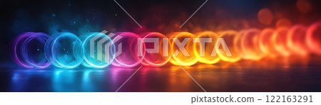 Cascade of Colorful Circular Bokeh Lights Glowing with Vibrant Energy and Abstract Elegance Cascade of Colorful Circular Bokeh Lights Glowing with Vibrant Energy and Abstract Elegance 122163291