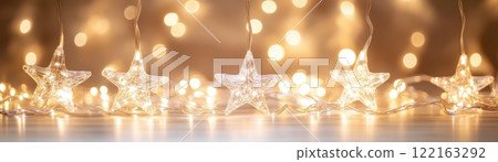 Cascade of Glowing Star Bokeh Lights in Soft White Cascade of Glowing Star Bokeh Lights in Soft White 122163292