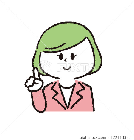 A woman in a suit teaching a point 122163363
