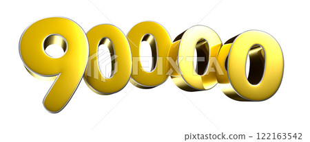 Golden number 90000 3D illustration Golden number 90000 3D illustration 122163542