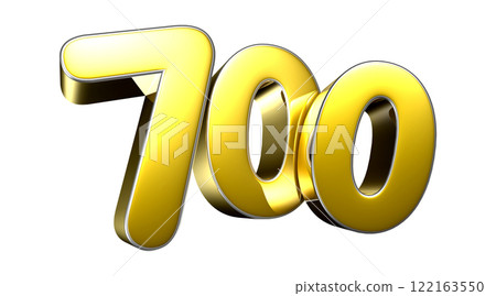 Golden number 700 3D illustration 122163550