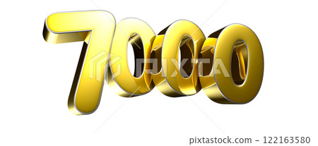 Golden number 7000 3D illustration Golden number 7000 3D illustration 122163580
