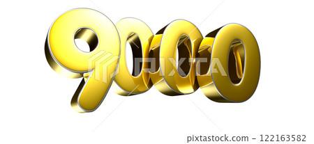 Golden number 9000 3D illustration Golden number 9000 3D illustration 122163582