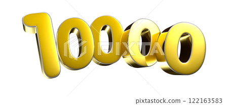 Golden number 10000 3D illustration 122163583