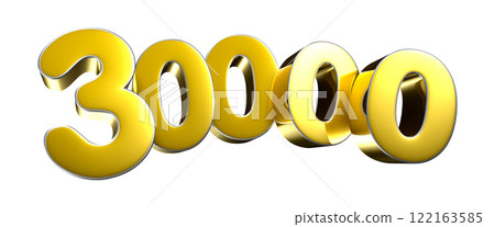 Golden number 30000 3D illustration Golden number 30000 3D illustration 122163585