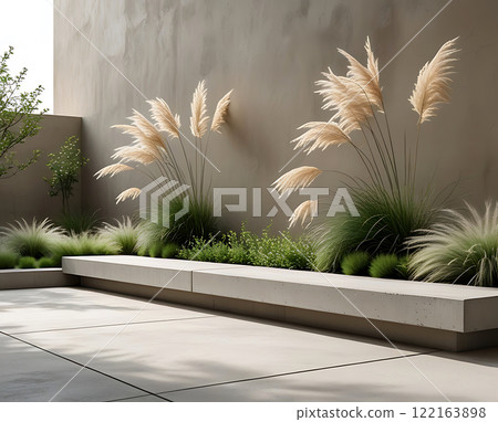 Modern Minimalist Garden. 122163898