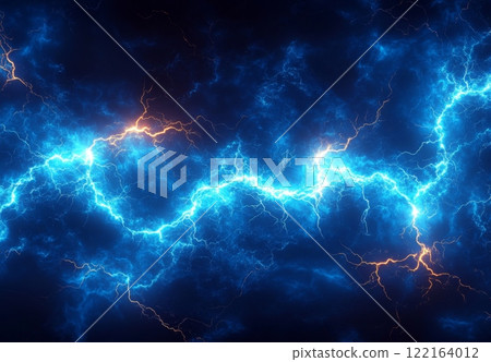 藍色背景與閃電和雷聲 122164012
