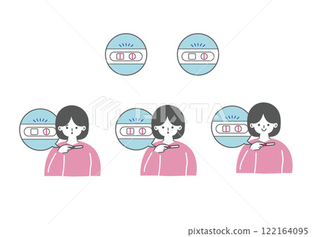 Woman checking pregnancy test medicine Woman checking pregnancy test medicine 122164095