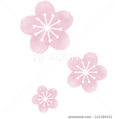 柔和的粉紅色櫻花帶有一絲藍色的插圖 122164312