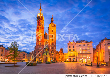 Krakow, Poland - Medieval Ryenek Square and Saint Mary Church 122164346