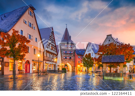 Lauf an der Pegnitz, Bavaria. View of the old town with St. John's Church in front the river Pegnitz - Middle Franconia, Germany. 122164411