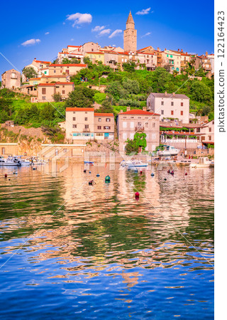 Vrbnik, Croatia - Beautiful village of Krk Island, Dalmatia, Adriatic Sea landscape. Vrbnik, Croatia - Beautiful village of Krk Island, Dalmatia, Adriatic Sea landscape. 122164423