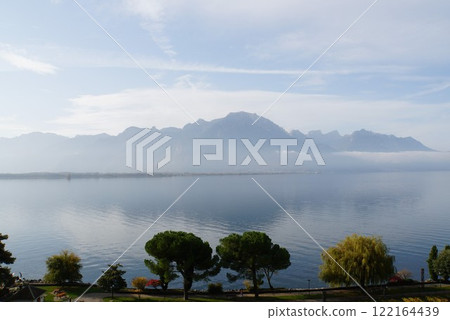 View of Lake Geneva from Montreux, Switzerland View of Lake Geneva from Montreux, Switzerland 122164439